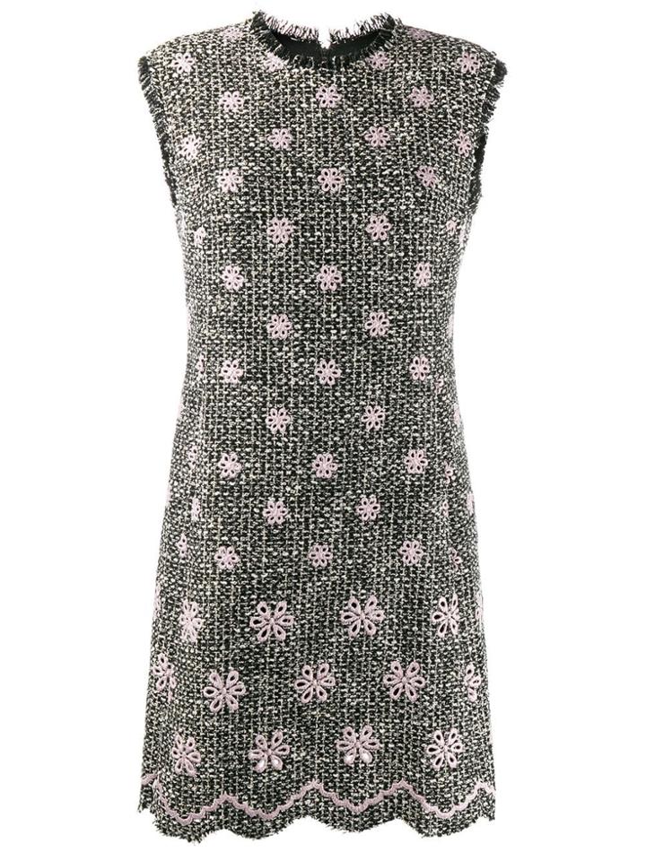 Giambattista Valli Floral Embroidery Midi Dress - Black
