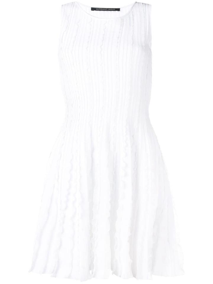 Antonino Valenti Ruffle-trim Midi Dress - White