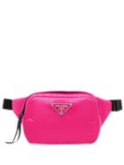 Prada Logo Plaque Padded Belt Bag - Pink