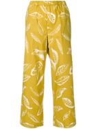 Aspesi Leaf Print Trousers - Yellow & Orange