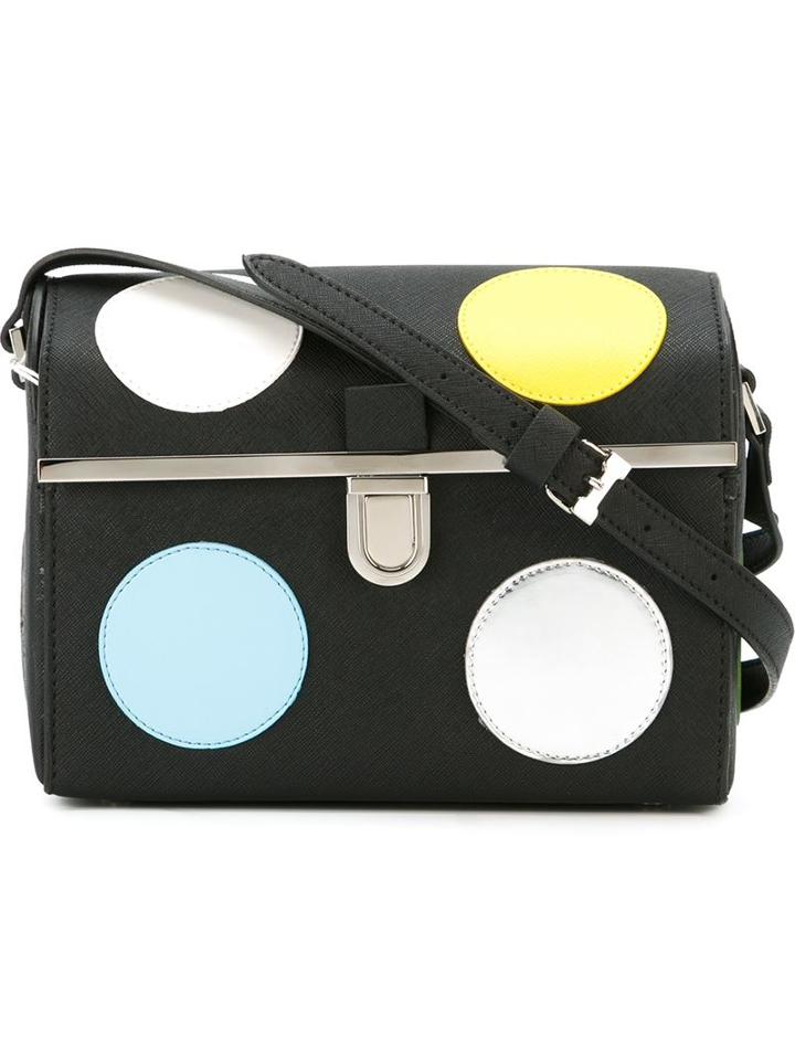 Iceberg Circle Print Flap Closure Cross Body Bag