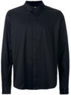 Wooyoungmi Overlap Collar Shirt, Men's, Size: 44, Black, Cotton/nylon/spandex/elastane