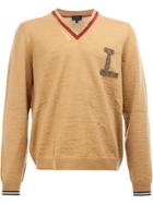 Lanvin Chest-logo Knitted Sweater - Nude & Neutrals