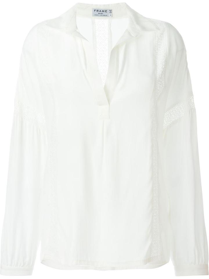 Frame Denim Crochet Insert Shirt