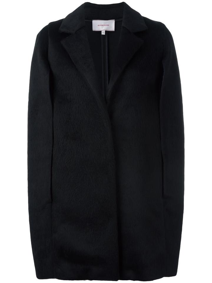 Borbonese Cape Sleeves Coat, Women's, Size: 40, Black, Acrylic/polyurethane/viscose