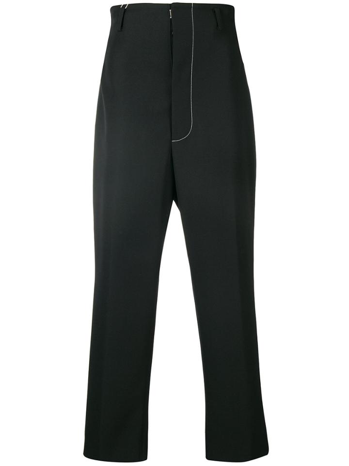 Maison Margiela Overstitched High Waist Trousers - Black