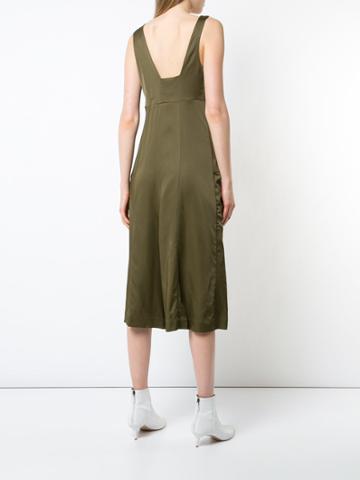 Joshua Millard Plunge Neck Midi Dress - Green