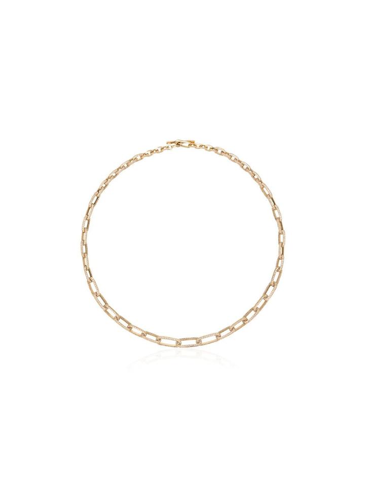 Lizzie Mandler Fine Jewelry Metallic 18k Gold Diamond Chain Choker