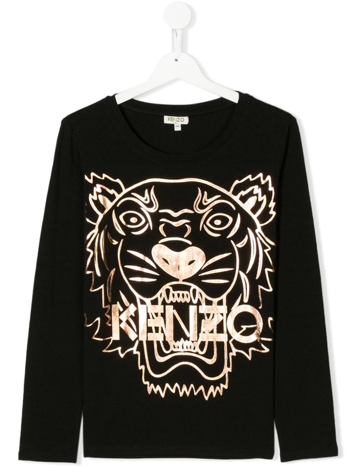 Kenzo Kids Longsleeved Tiger T-shirt - Black