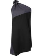 Issey Miyake Colour Block Jersey Dress, Women's, Size: 2, Black, Cotton/polyester