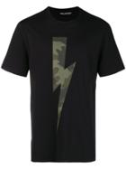 Neil Barrett Camouflage Lightning Bolt T-shirt - Black
