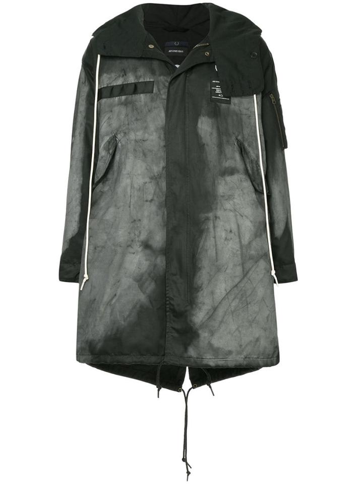 Fred Perry X Art Comes First Faded Hooded Parka - Black