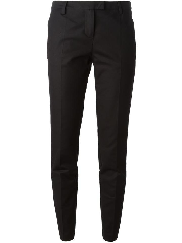 Moncler Tapered Trousers, Women's, Size: 44, Black, Cotton/spandex/elastane