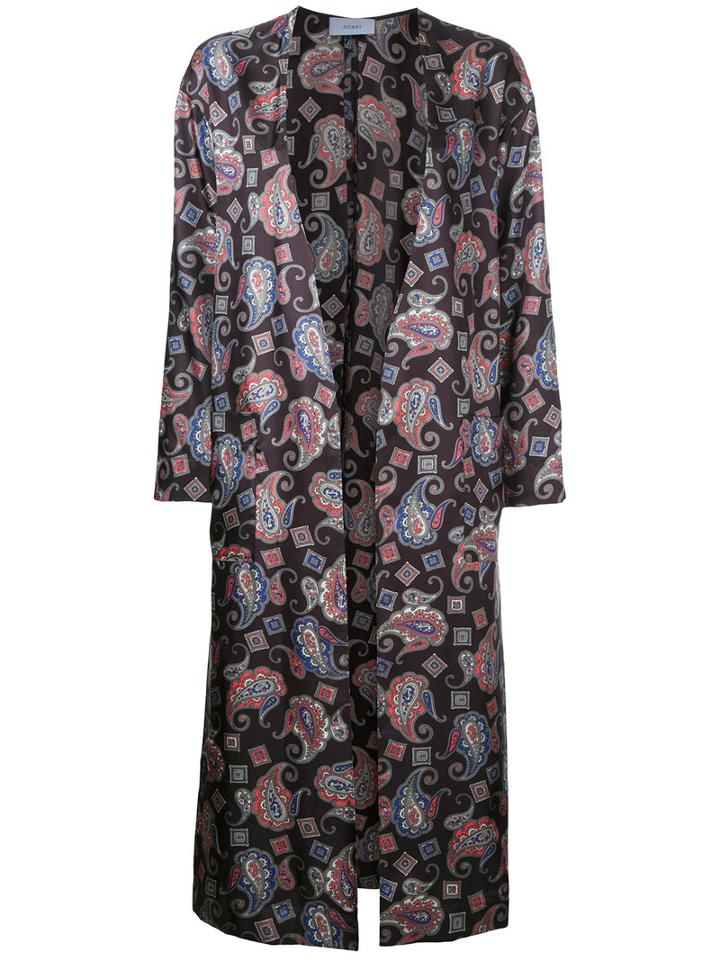 Astraet Printed Long Coat, Women's, Size: 1, Black, Polyester