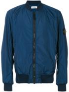 Stone Island Textured Bomber Jacket - Blue