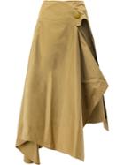 Marni Asymmetric Hem Skirt, Women's, Size: 40, Yellow/orange, Cotton