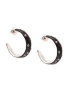 Mounser Crystal Embellished Hoop Earrings - Black
