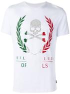 Rhinestone Laurel Wreath T-shirt - Men - Cotton - L, White, Cotton, Philipp Plein