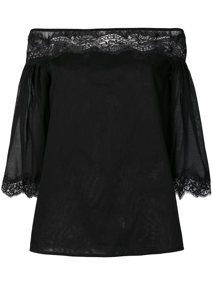 Blumarine Flared Sleeve Off-shoulder Top - Black