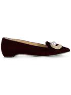 Giannico Lips Pointed Loafers - Red