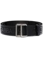 Dolce & Gabbana Logo Print Buckled Belt - Black