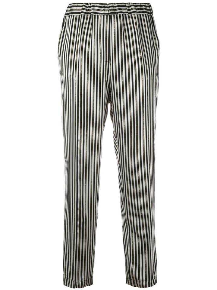 Jucca - Striped Trousers - Women - Acetate/viscose - 42, Black, Acetate/viscose