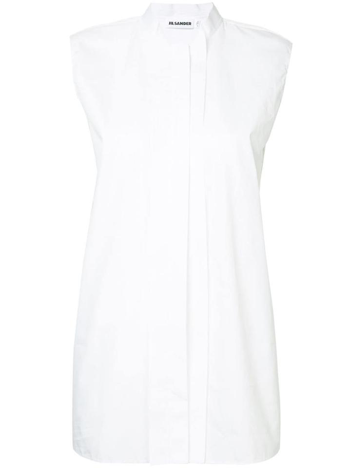 Jil Sander Sleeveless Band Collar Shirt - White