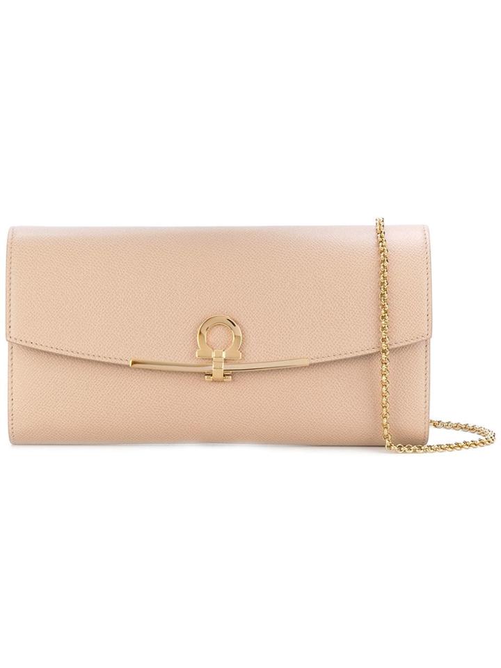 Salvatore Ferragamo Gancio Clutch Bag - Pink