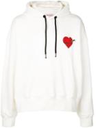Palm Angels Heart Patch Detail Hoodie - White