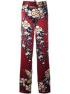 Dsquared2 'blossom' Print Trousers, Women's, Size: 42, Red, Silk