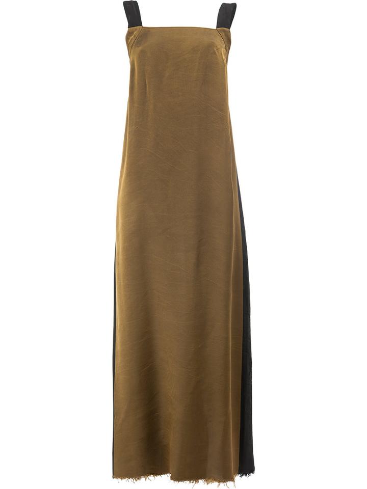 Uma Wang - Frayed Hem Dress - Women - Viscose - M, Women's, Brown, Viscose