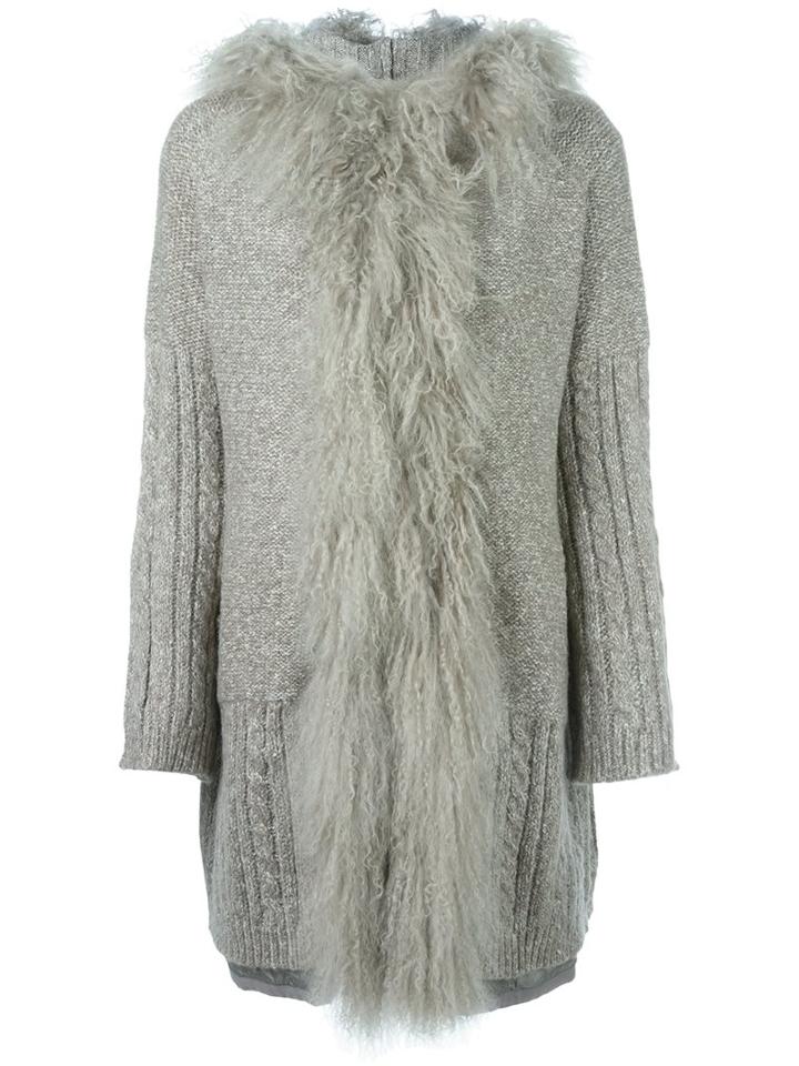 Twin-set Fur-trimmed Knitted Coat