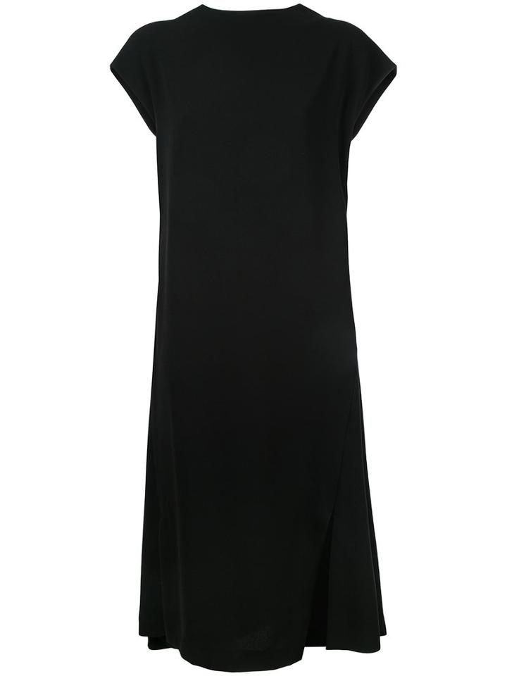 Enföld - Cap Sleeve Midi Dress - Women - Polyester/triacetate - 36, Black, Polyester/triacetate
