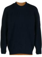 Sacai Two-tone Crew Neck Jumper - Brown