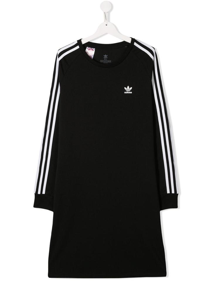 Adidas Kids Stripe Detail Dress - Black