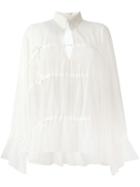 Mm6 Maison Margiela Sheer Blouse, Women's, Size: 44, Nude/neutrals, Polyester