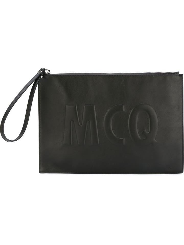Mcq Alexander Mcqueen Mcq Script Clutch, Women's, Black, Leather