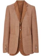 Burberry Fish-scale Print Bib Detail Wool Tailored Jacket - Brown