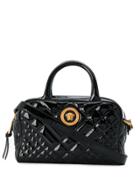 Versace Quilted Icon Satchel Bag - Black