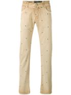 Jacob Cohen - Embroidered Regular Jeans - Men - Cotton/polyester/spandex/elastane - 36, Nude/neutrals, Cotton/polyester/spandex/elastane