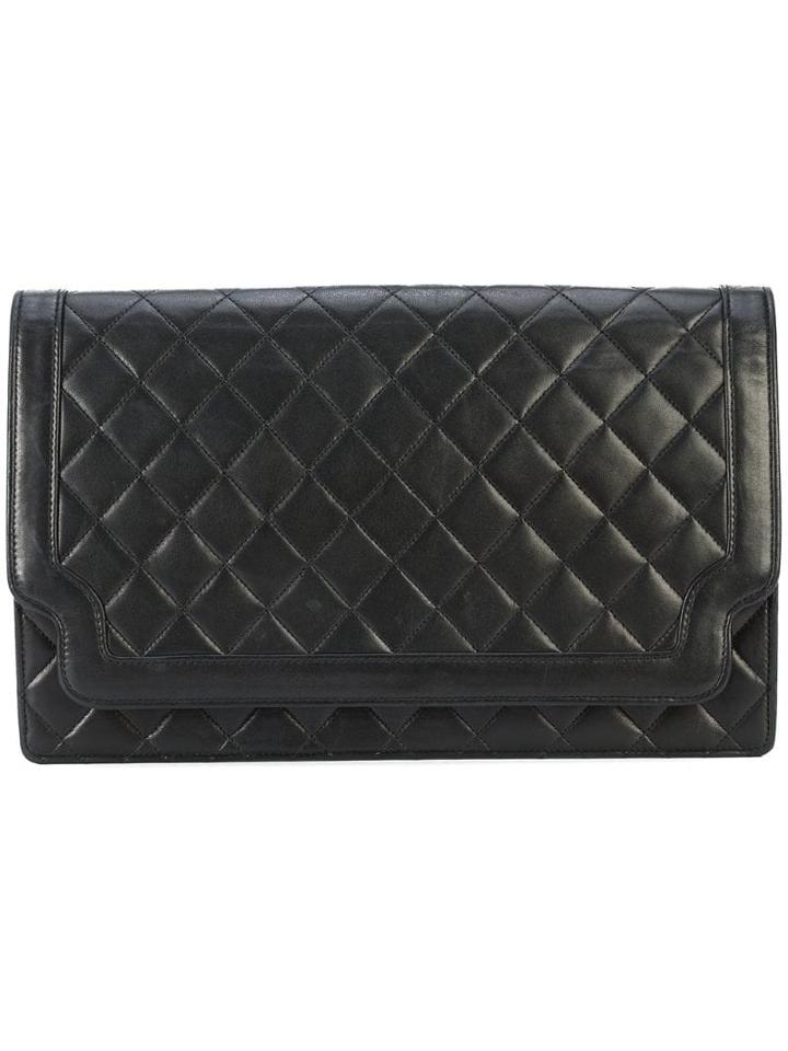 Chanel Pre-owned Quilted Flap Clutch - Black