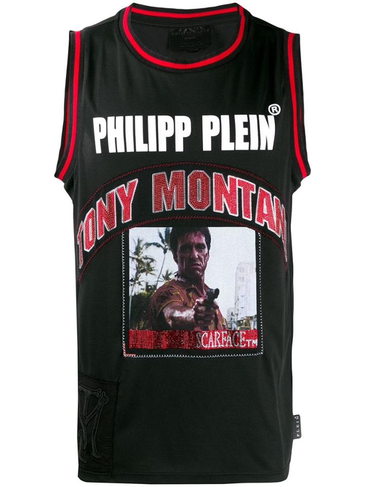Philipp Plein Scarface Print Jersey - Black