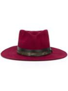 Nick Fouquet Wide Brim Hat, Women's, Size: 57, Red, Leather/wool Felt
