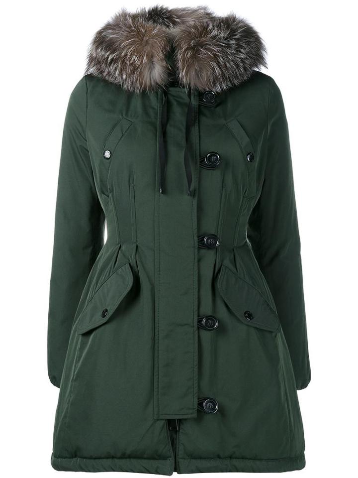 Moncler 'aredhel' Parka, Women's, Size: 2, Green, Cotton/feather Down/polyamide/polyester