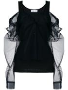 Act N&deg;1 Sheer Gathered Blouse - Black