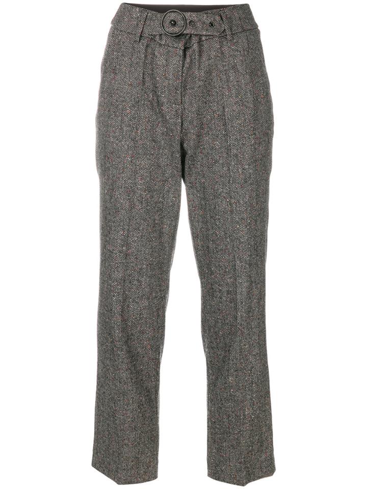 Luisa Cerano Tweed Trousers - Brown