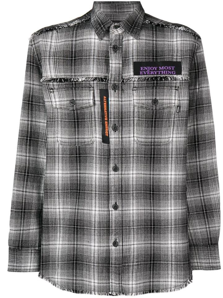 Diesel Tartan Pattern Shirt - Black