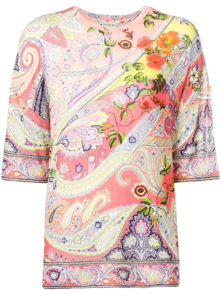 Etro Paisley & Flower Print Blouse - Pink