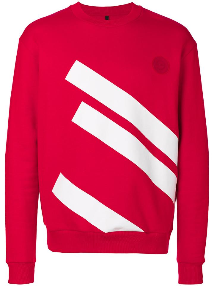 Versus - 3 Bars Sweatshirt - Men - Cotton/spandex/elastane - Xl, Red, Cotton/spandex/elastane