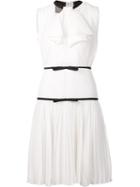Giambattista Valli Bow Detail Pleated Dress, Women's, Size: 38, White, Cotton